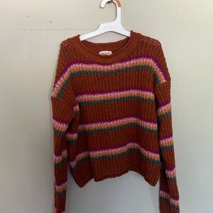 Cat & Jack Striped Sweater Size 10/12 copper pink